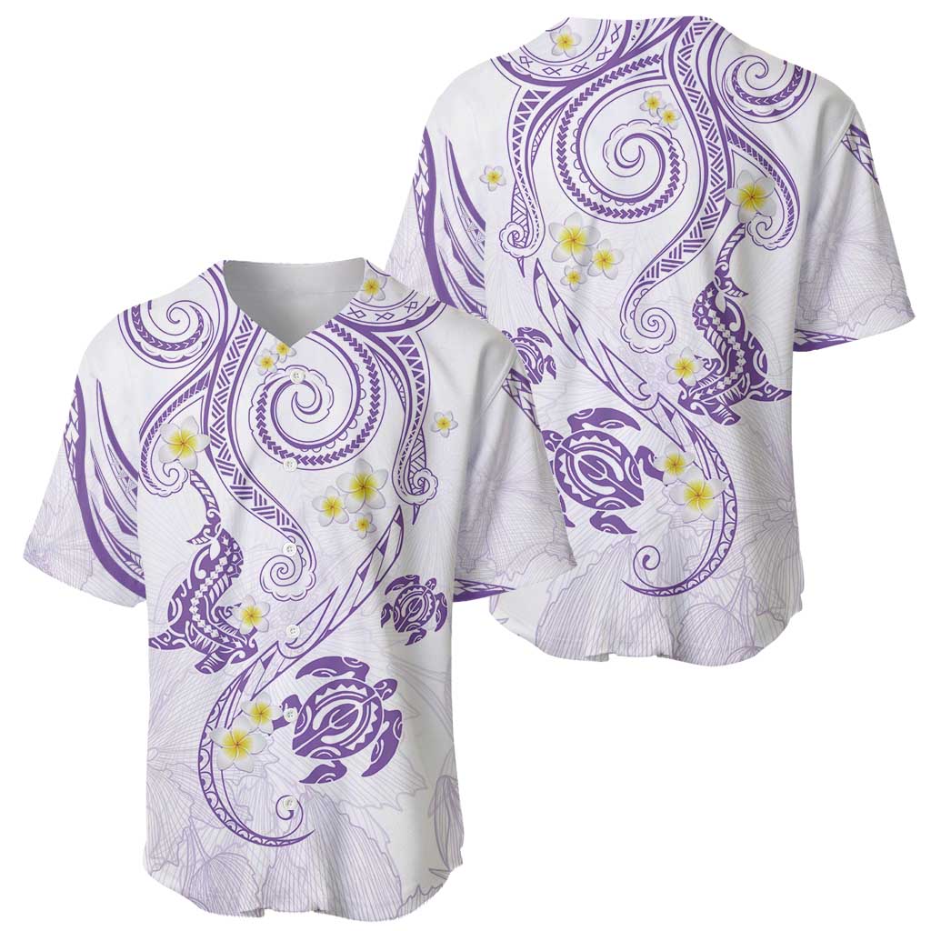 Polynesia Tribal Baseball Jersey Lilac Plumeria Tentacles LT7 - Polynesian Pride