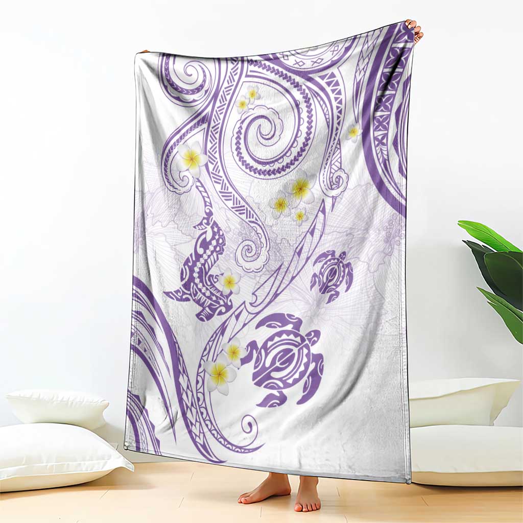 Polynesia Tribal Blanket Lilac Plumeria Tentacles