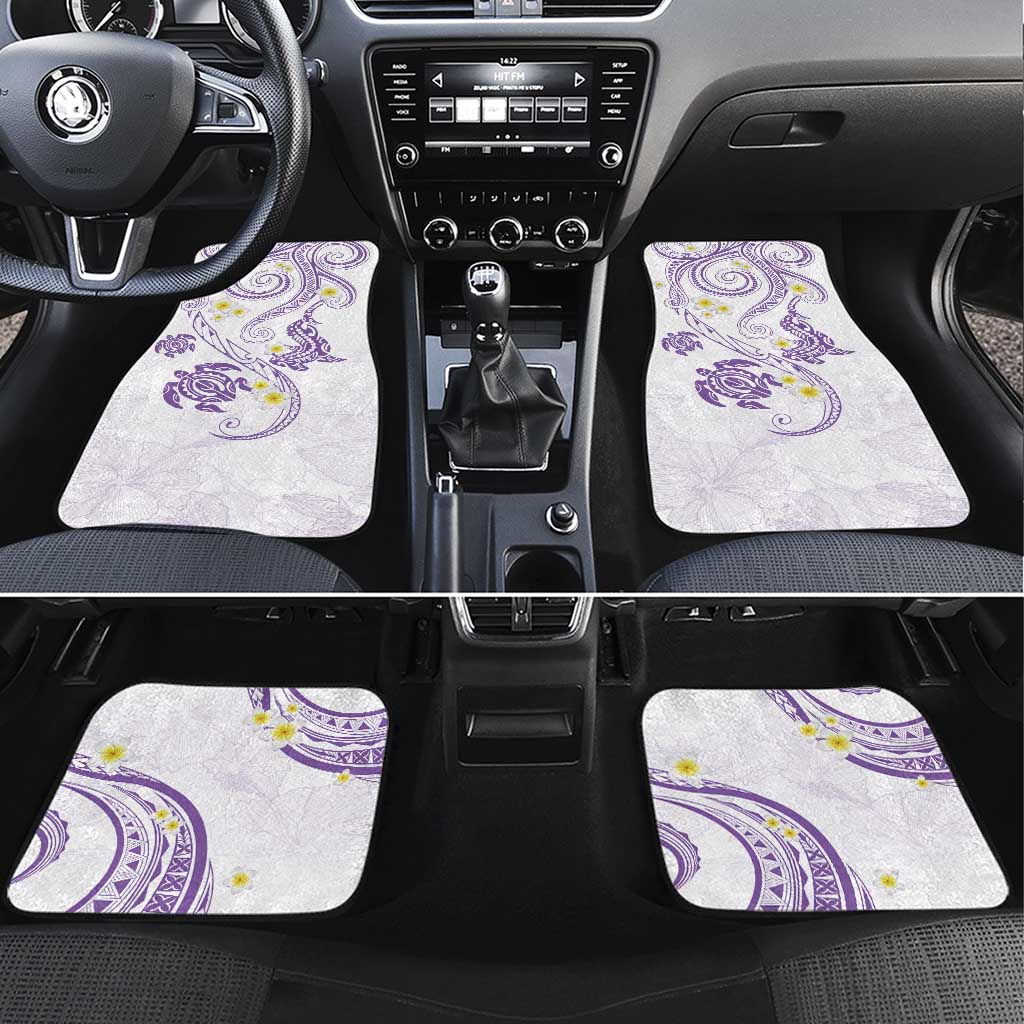 Polynesia Tribal Car Mats Lilac Plumeria Tentacles