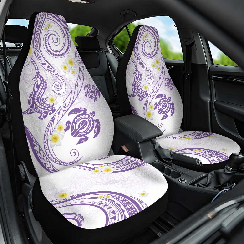 Polynesia Tribal Car Seat Cover Lilac Plumeria Tentacles