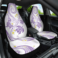 Polynesia Tribal Car Seat Cover Lilac Plumeria Tentacles