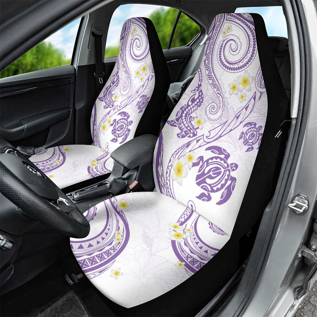 Polynesia Tribal Car Seat Cover Lilac Plumeria Tentacles