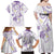 Polynesia Tribal Family Matching Off Shoulder Maxi Dress and Hawaiian Shirt Lilac Plumeria Tentacles