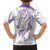 Polynesia Tribal Family Matching Short Sleeve Bodycon Dress and Hawaiian Shirt Lilac Plumeria Tentacles