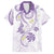 Polynesia Tribal Family Matching Short Sleeve Bodycon Dress and Hawaiian Shirt Lilac Plumeria Tentacles