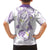 Polynesia Tribal Family Matching Summer Maxi Dress and Hawaiian Shirt Lilac Plumeria Tentacles