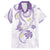 Polynesia Tribal Family Matching Summer Maxi Dress and Hawaiian Shirt Lilac Plumeria Tentacles