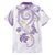 Polynesia Tribal Family Matching Summer Maxi Dress and Hawaiian Shirt Lilac Plumeria Tentacles