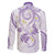Polynesia Tribal Family Matching Summer Maxi Dress and Hawaiian Shirt Lilac Plumeria Tentacles