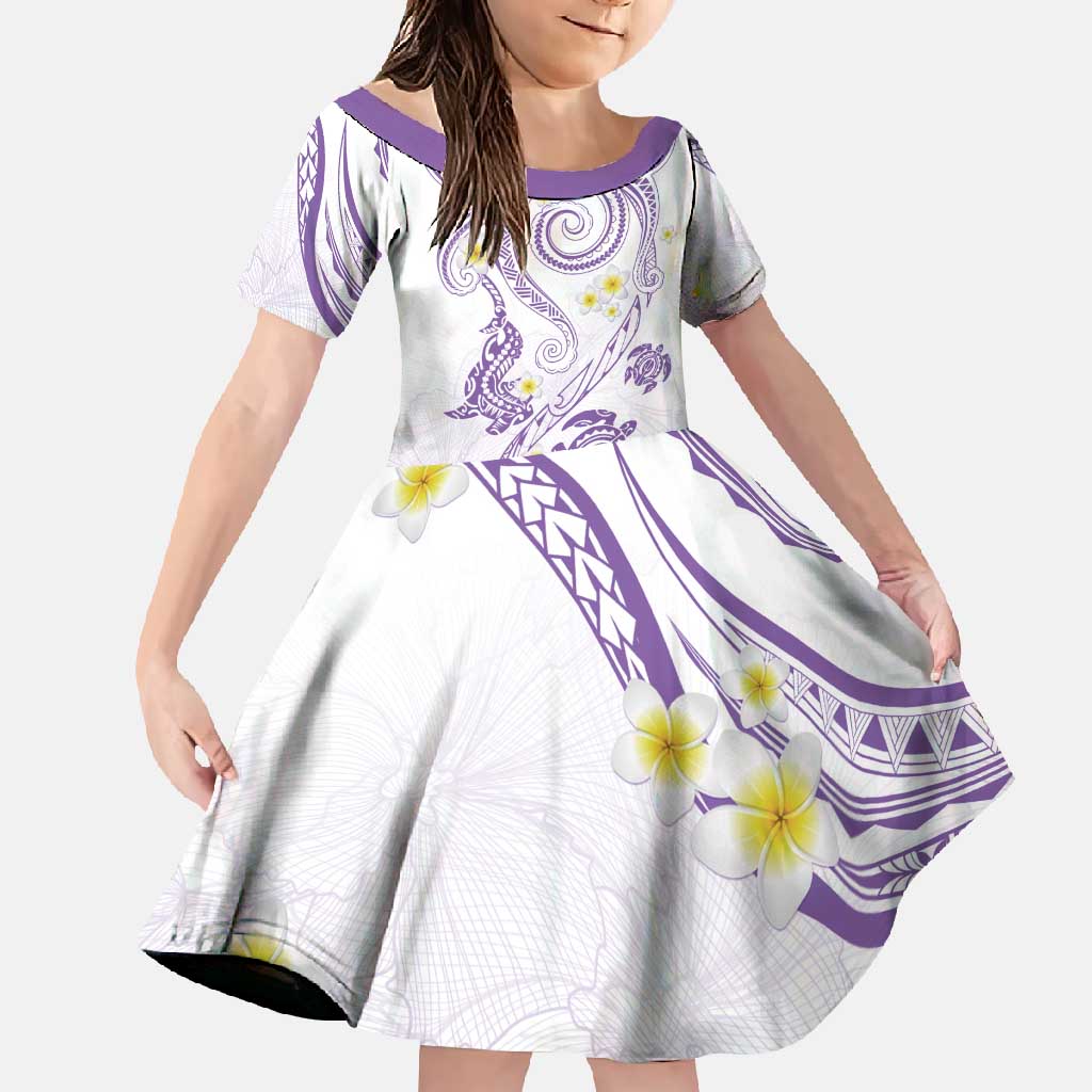 Polynesia Tribal Family Matching Tank Maxi Dress and Hawaiian Shirt Lilac Plumeria Tentacles