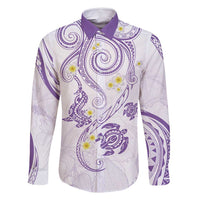 Polynesia Tribal Family Matching Tank Maxi Dress and Hawaiian Shirt Lilac Plumeria Tentacles