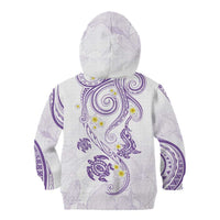 Polynesia Tribal Kid Hoodie Lilac Plumeria Tentacles