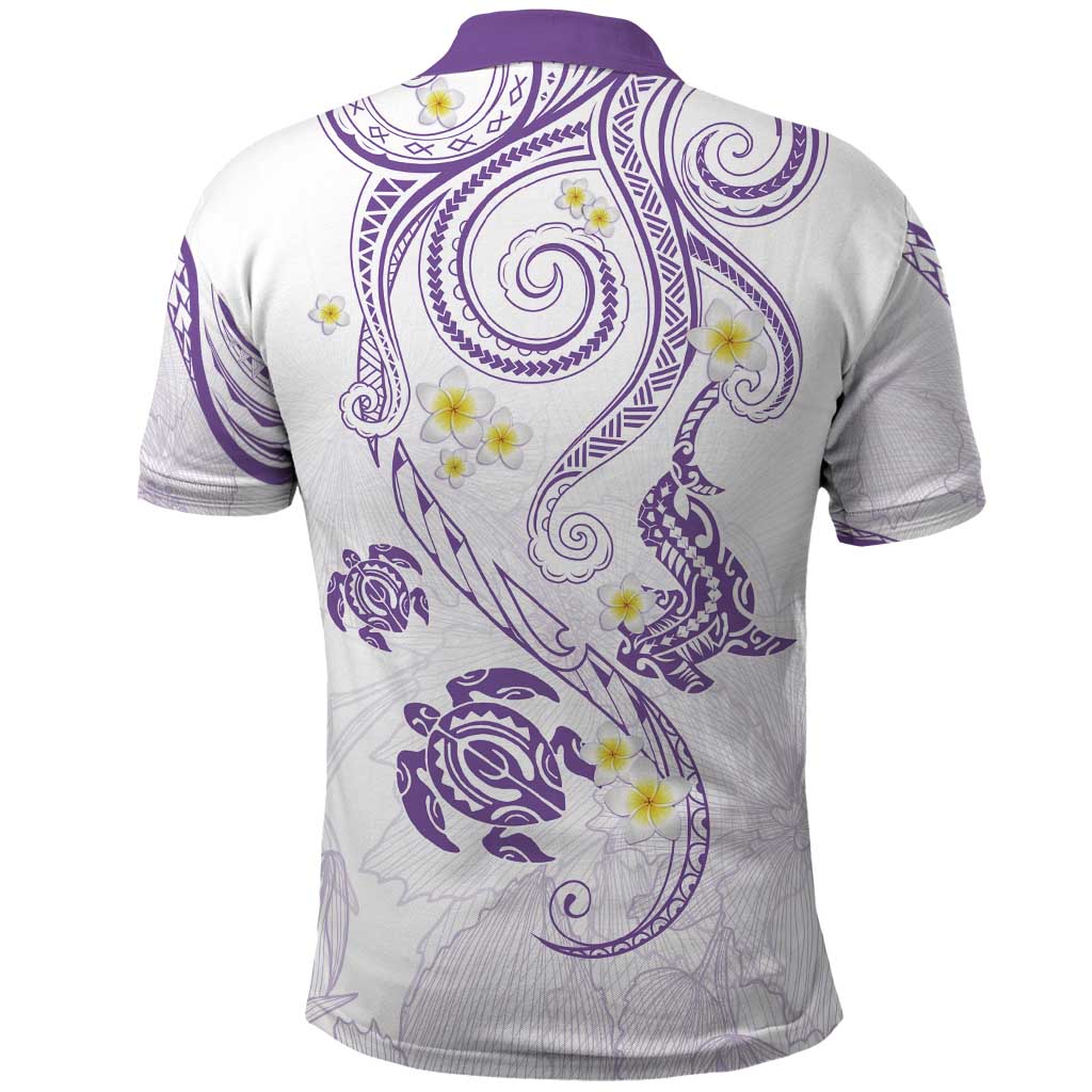 Polynesia Tribal Polo Shirt Lilac Plumeria Tentacles LT7 - Polynesian Pride