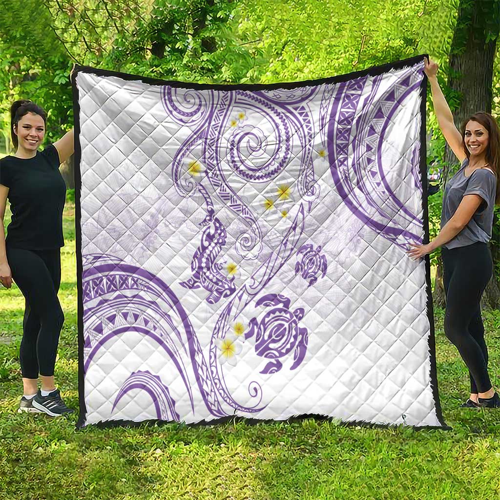 Polynesia Tribal Quilt Lilac Plumeria Tentacles