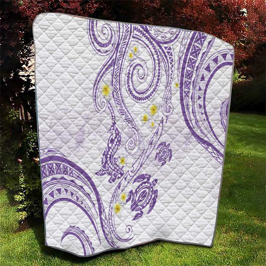 Polynesia Tribal Quilt Lilac Plumeria Tentacles