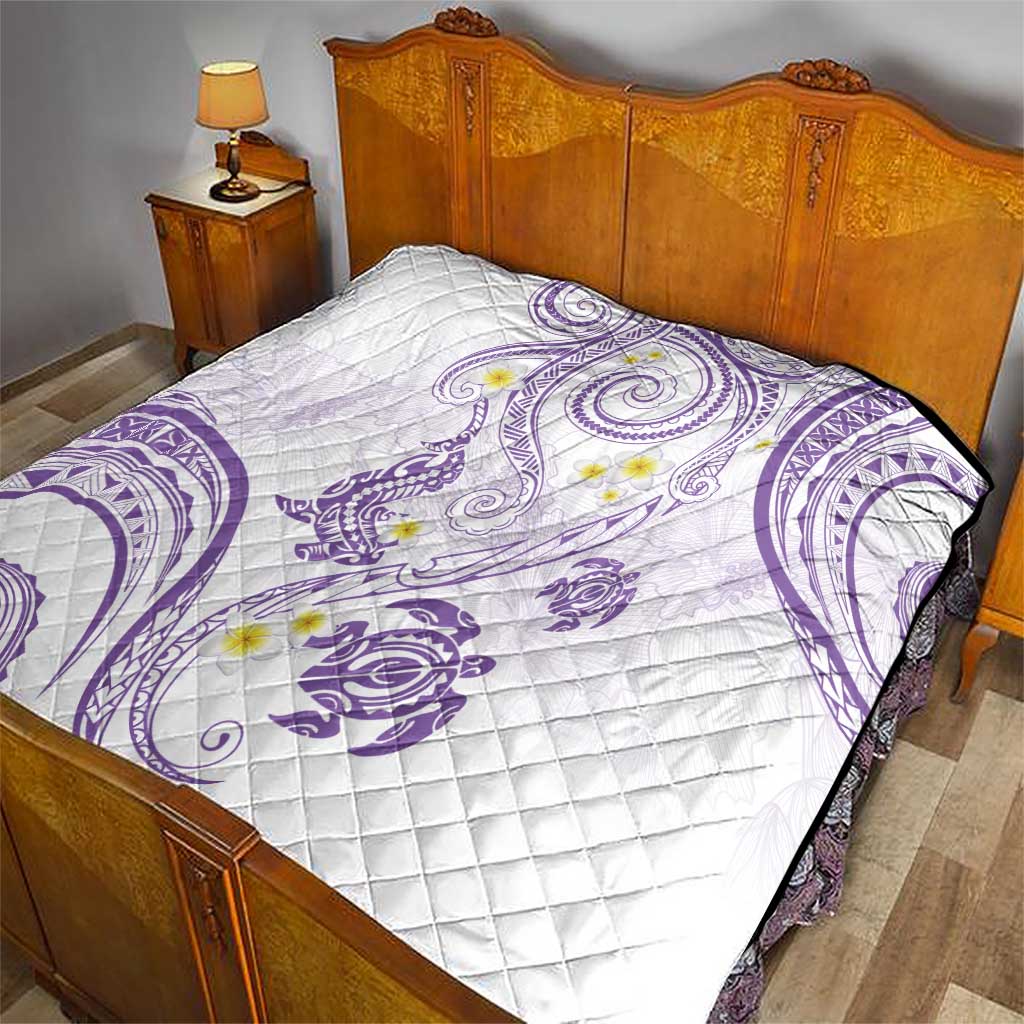 Polynesia Tribal Quilt Lilac Plumeria Tentacles