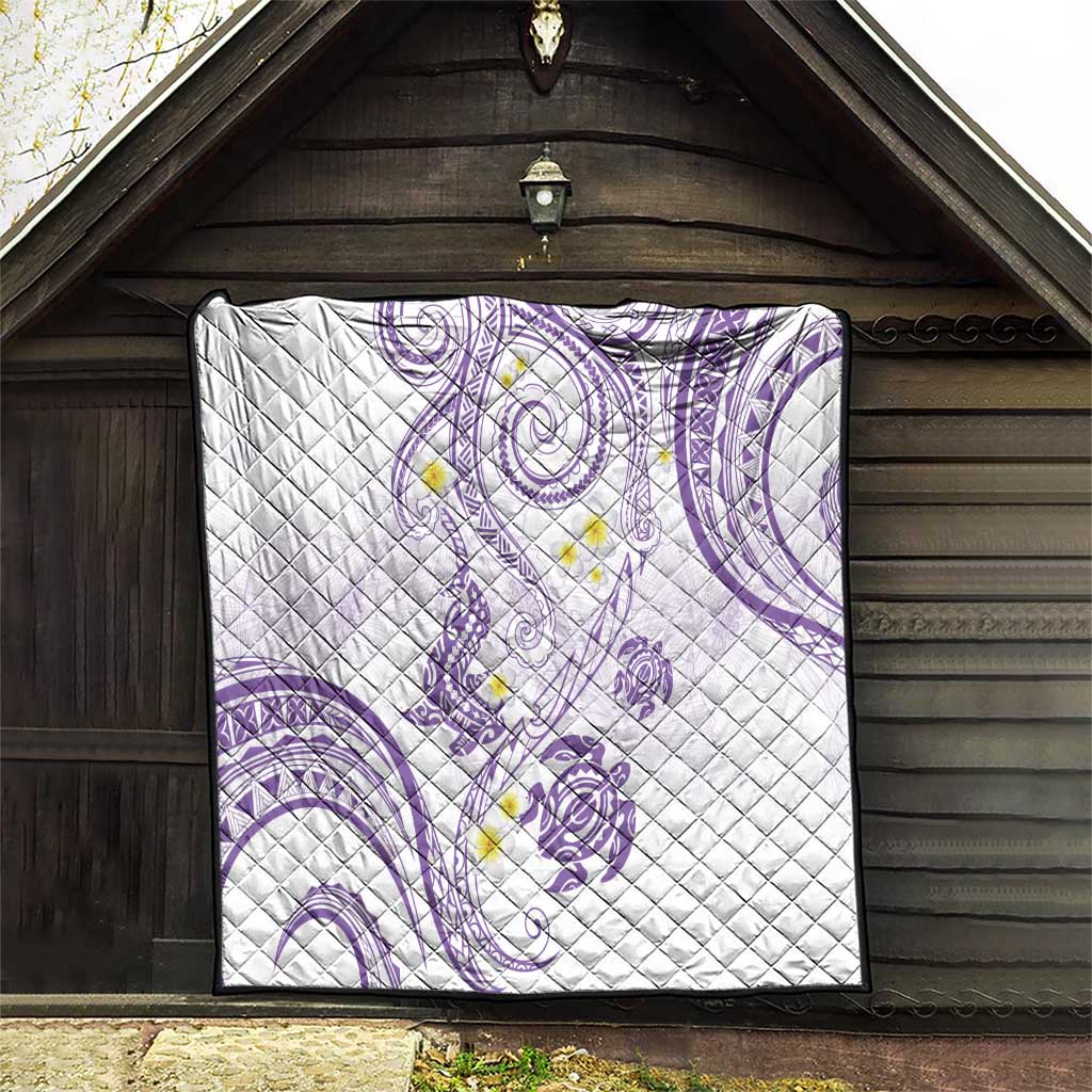 Polynesia Tribal Quilt Lilac Plumeria Tentacles