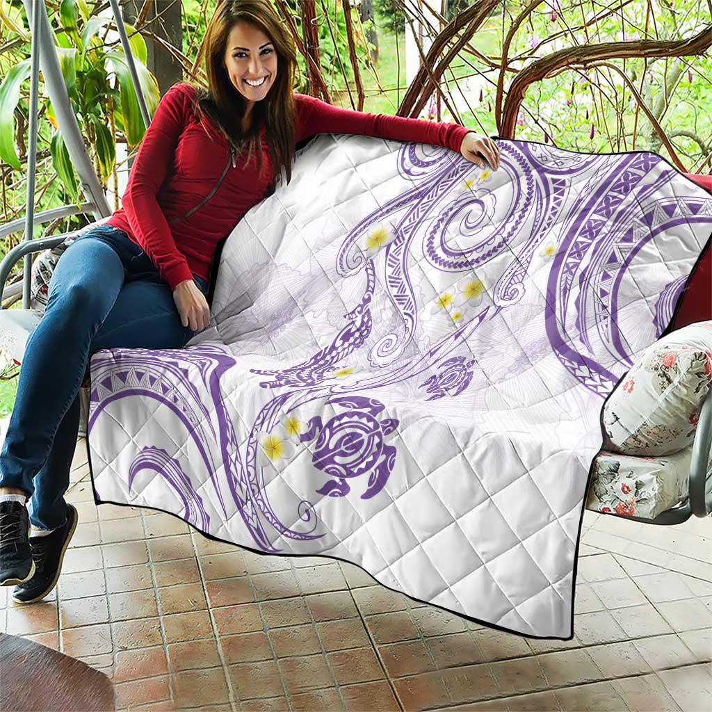 Polynesia Tribal Quilt Lilac Plumeria Tentacles