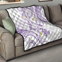 Polynesia Tribal Quilt Lilac Plumeria Tentacles