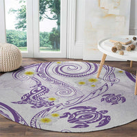 Polynesia Tribal Round Carpet Lilac Plumeria Tentacles LT7 - Polynesian Pride