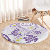 Polynesia Tribal Round Carpet Lilac Plumeria Tentacles LT7 - Polynesian Pride