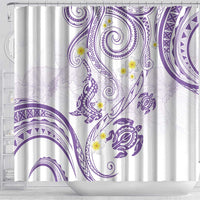 Polynesia Tribal Shower Curtain Lilac Plumeria Tentacles