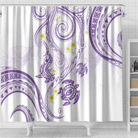 Polynesia Tribal Shower Curtain Lilac Plumeria Tentacles