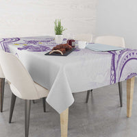 Polynesia Tribal Tablecloth Lilac Plumeria Tentacles