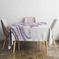 Polynesia Tribal Tablecloth Lilac Plumeria Tentacles