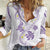Polynesia Tribal Women Casual Shirt Lilac Plumeria Tentacles