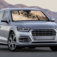 Bula Fiji Plumeria Tagimoucia Salusalu Beige Auto Sun Shade Kaiviti Masi - Polynesian Pride