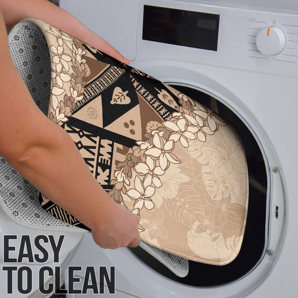 Bula Fiji Plumeria Tagimoucia Salusalu Beige Bathroom Set Kaiviti Masi - Polynesian Pride