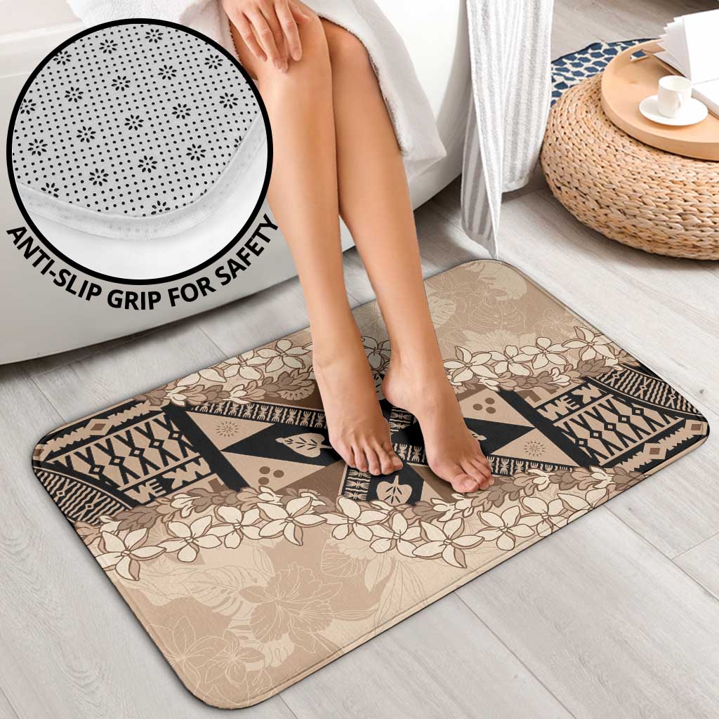Bula Fiji Plumeria Tagimoucia Salusalu Beige Bathroom Set Kaiviti Masi - Polynesian Pride