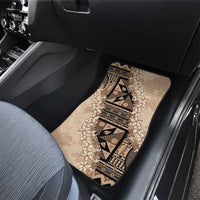 Bula Fiji Plumeria Tagimoucia Salusalu Beige Car Mats Kaiviti Masi - Polynesian Pride