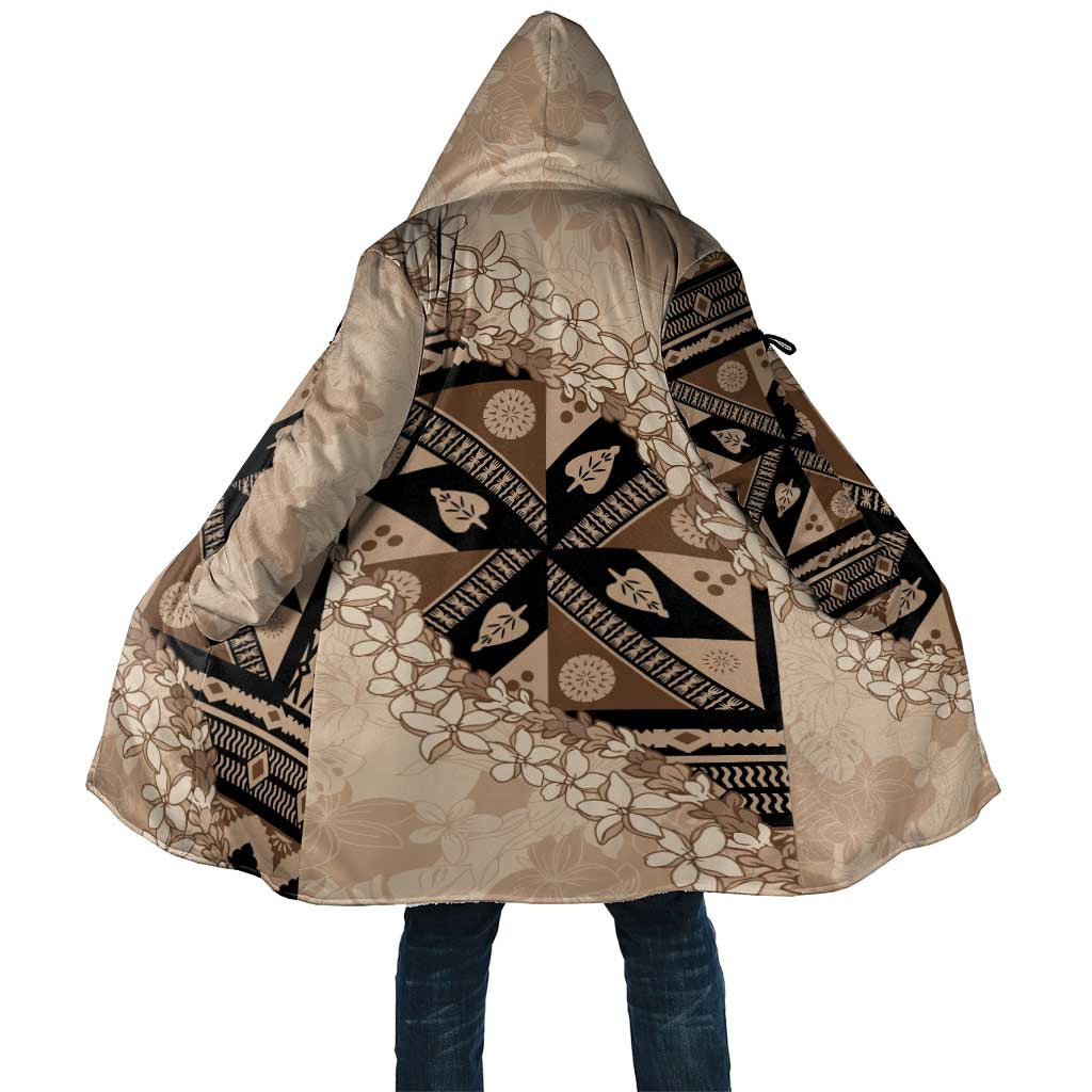 Bula Fiji Plumeria Tagimoucia Salusalu Beige Cloak Kaiviti Masi - Polynesian Pride