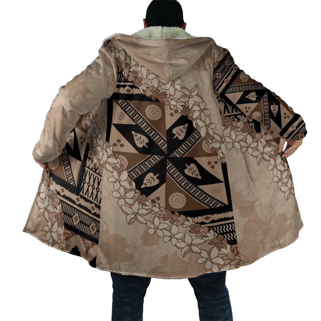 Bula Fiji Plumeria Tagimoucia Salusalu Beige Cloak Kaiviti Masi - Polynesian Pride