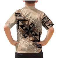 Bula Fiji Plumeria Tagimoucia Salusalu Beige Family Matching Mermaid Dress and Hawaiian Shirt Kaiviti Masi - Polynesian Pride