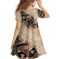 Bula Fiji Plumeria Tagimoucia Salusalu Beige Family Matching Mermaid Dress and Hawaiian Shirt Kaiviti Masi - Polynesian Pride