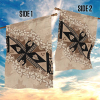 Bula Fiji Plumeria Tagimoucia Salusalu Beige Garden Flag Kaiviti Masi - Polynesian Pride