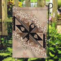 Bula Fiji Plumeria Tagimoucia Salusalu Beige Garden Flag Kaiviti Masi - Polynesian Pride