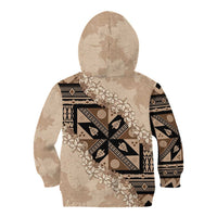 Bula Fiji Plumeria Tagimoucia Salusalu Beige Kid Hoodie Kaiviti Masi - Polynesian Pride