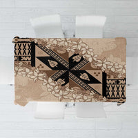 Bula Fiji Plumeria Tagimoucia Salusalu Beige Tablecloth Kaiviti Masi - Polynesian Pride