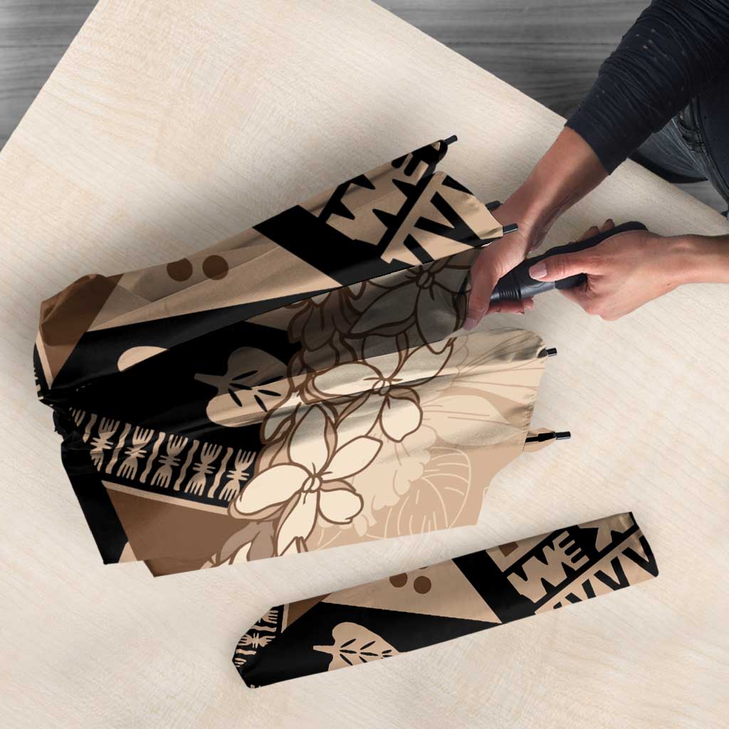 Bula Fiji Plumeria Tagimoucia Salusalu Beige Umbrella Kaiviti Masi - Polynesian Pride