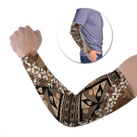 Bula Fiji Plumeria Tagimoucia Salusalu Mocha Arm Sleeves Kaiviti Masi - Polynesian Pride