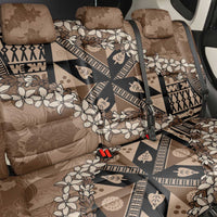 Bula Fiji Plumeria Tagimoucia Salusalu Mocha Back Car Seat Cover Kaiviti Masi - Polynesian Pride