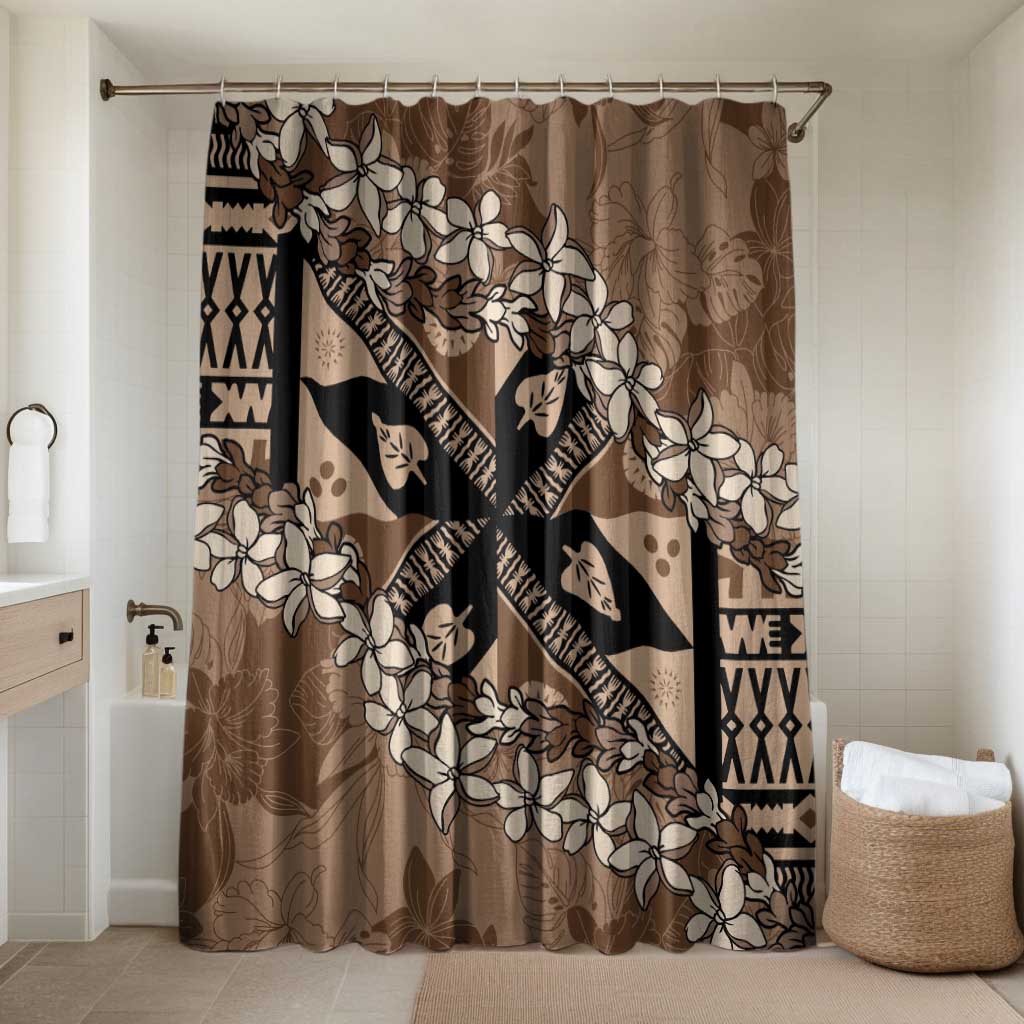 Bula Fiji Plumeria Tagimoucia Salusalu Mocha Bathroom Set Kaiviti Masi - Polynesian Pride