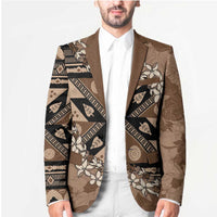Bula Fiji Plumeria Tagimoucia Salusalu Mocha Blazer Kaiviti Masi - Polynesian Pride