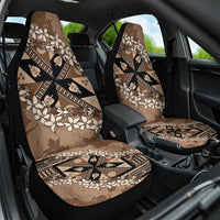 Bula Fiji Plumeria Tagimoucia Salusalu Mocha Car Seat Cover Kaiviti Masi - Polynesian Pride