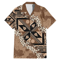 Bula Fiji Plumeria Tagimoucia Salusalu Mocha Family Matching Mermaid Dress and Hawaiian Shirt Kaiviti Masi - Polynesian Pride