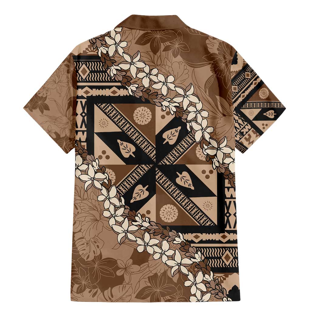 Bula Fiji Plumeria Tagimoucia Salusalu Mocha Family Matching Mermaid Dress and Hawaiian Shirt Kaiviti Masi - Polynesian Pride